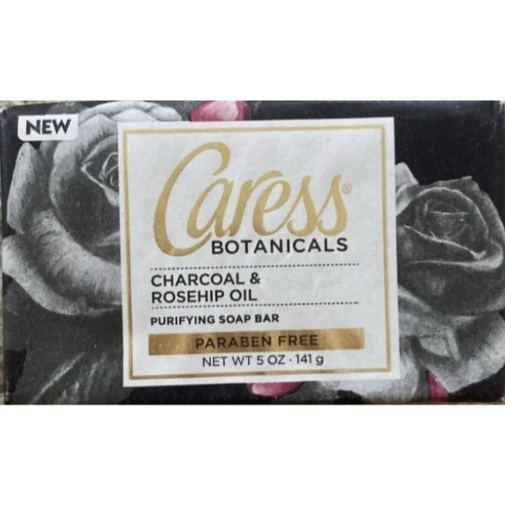 NEW Caress Botanicals Purifying Bar Soap Charcoal & Rosehip Oil 5 oz - Picture 1 of 2